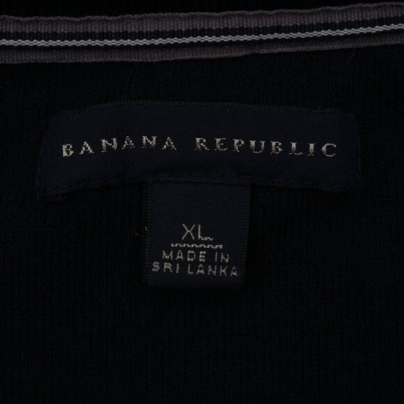 Banana Republic Sweatshirt Adult XL Black 1/4 Zip Mock Neck L/S Stretch Sweater - Picture 7 of 13